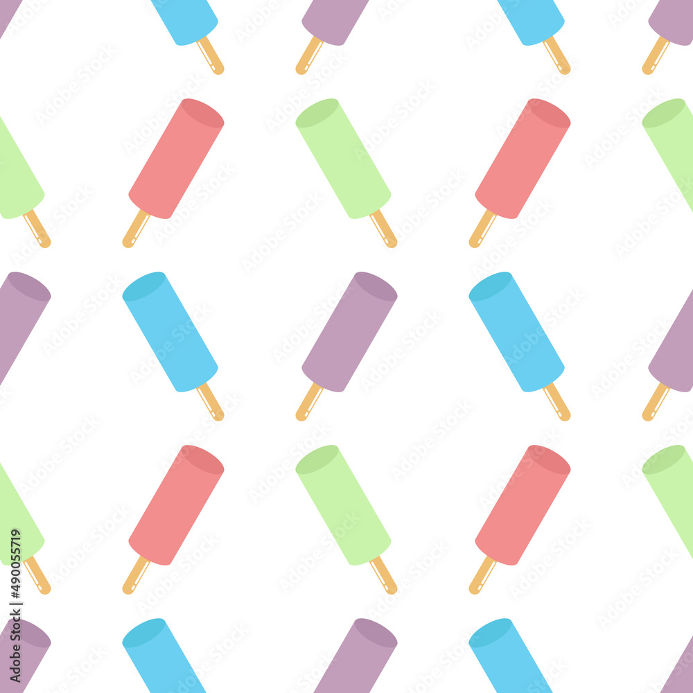 colorful ice cream seamless pattern on white background colorful ice cream seamless pattern on white background