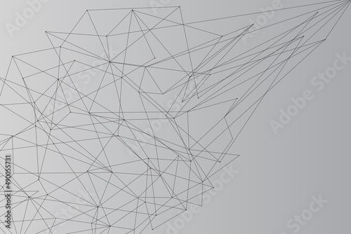 Network abstract connection isolated on gray background. Network technology background with dots and lines. Ai background. Modern abstract concept. Ai background vector, network technology