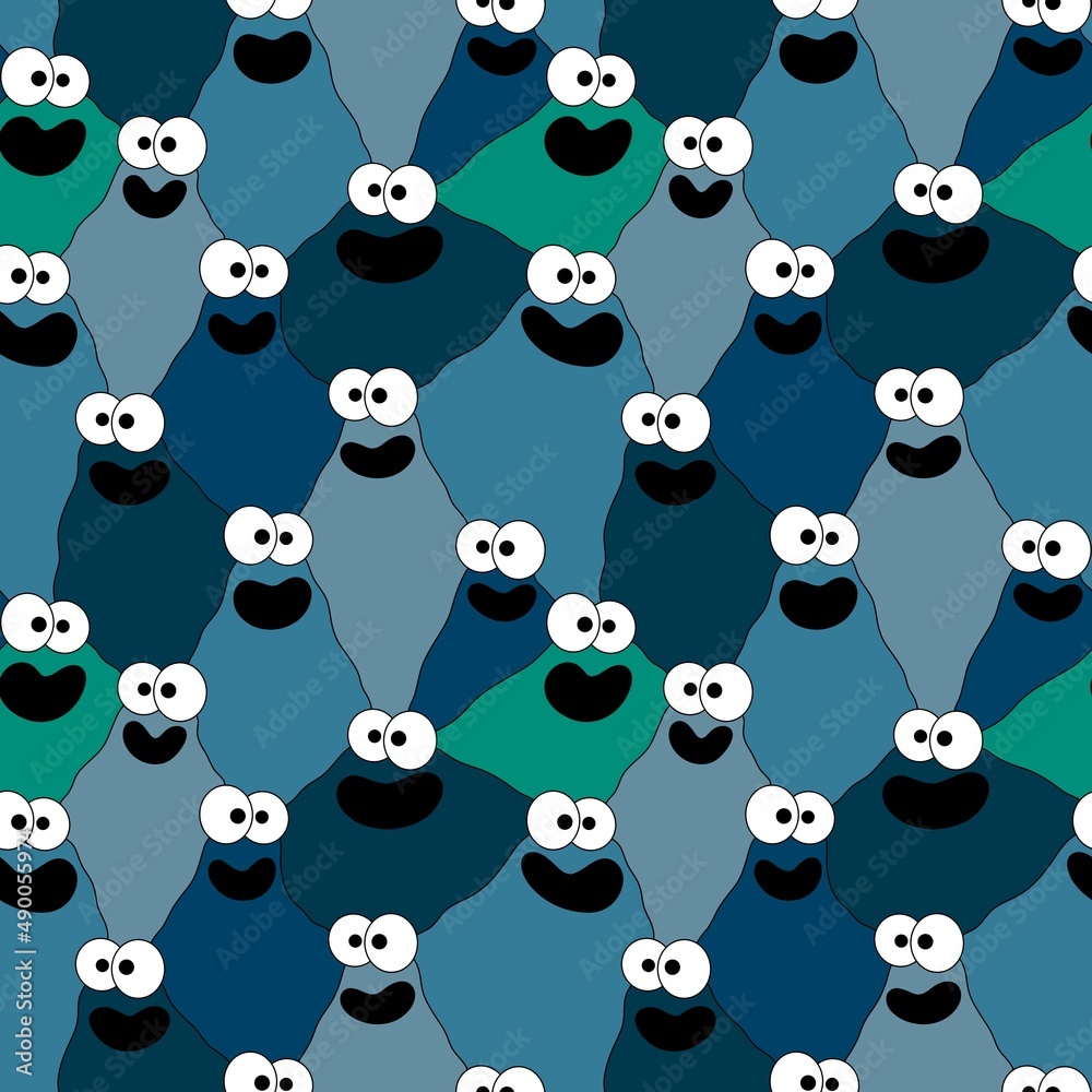 Kids seamless cute monster alien pattern for fabrics and packaging and gifts and cards and linens and wrapping paper Kids seamless cute monster alien pattern for fabrics and packaging and gifts and cards and linens and wrapping paper