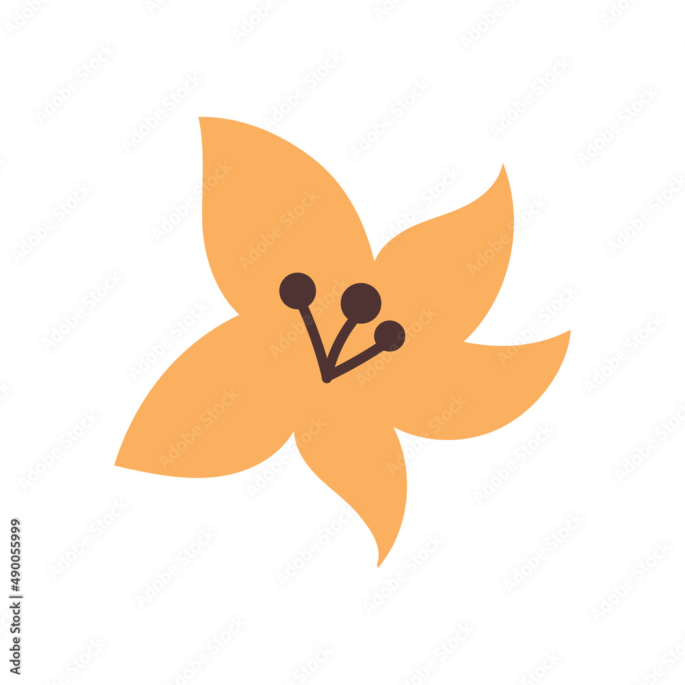 Hand drawn tropic flower element for your design Hand drawn tropic flower element for your design