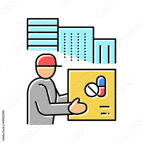 drug delivery color icon vector illustration