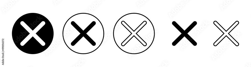 Close icons set. Delete sign and symbol. cross sign Close icons set. Delete sign and symbol. cross sign