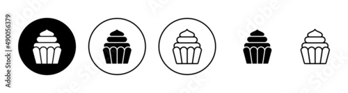 Cup cake icons set. Cup cake sign and symbol