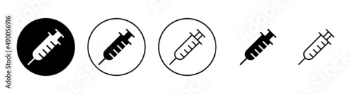 Syringe icons set. injection sign and symbol.vaccine icon