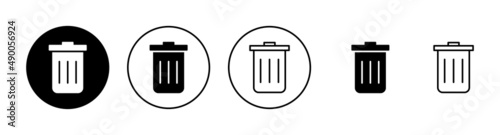 Trash icons set. trash can icon. delete sign and symbol.