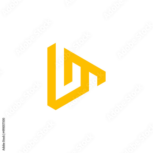 LM L M Letter in Play Button Logo Design Vector
