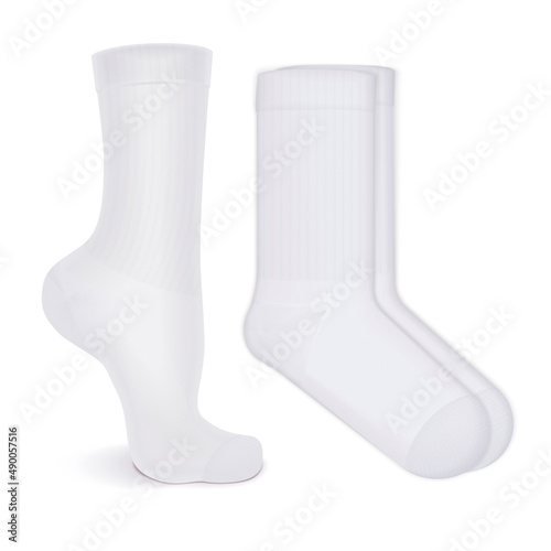 White Socks Pair Realistic Mockup