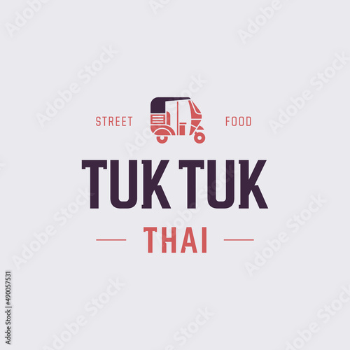 Tuk Tuk Thailand Bajaj Car Transportation Logo Design Vector
