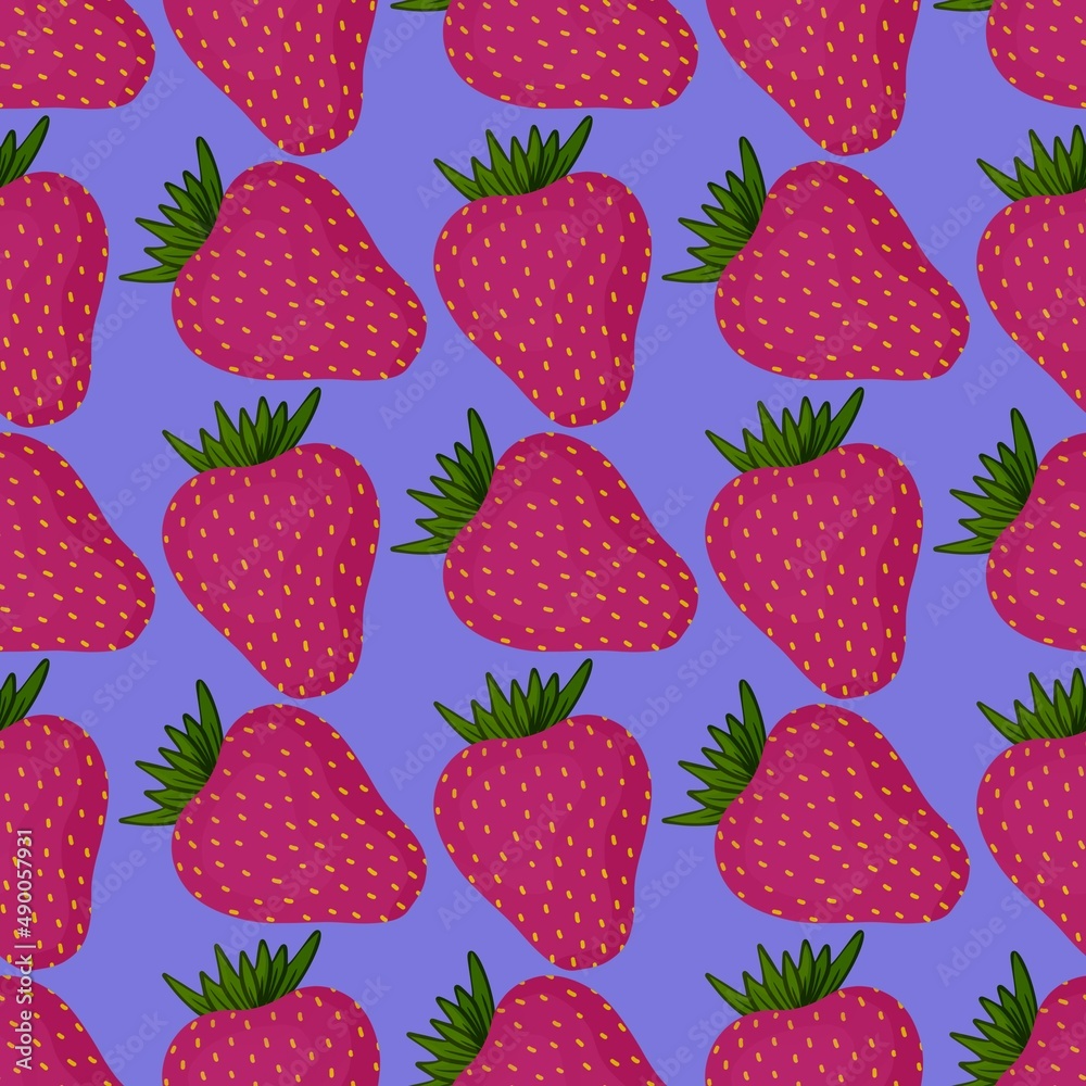 Fruit seamless strawberry pattern for fabrics and textiles and packaging and gifts and cards and linens