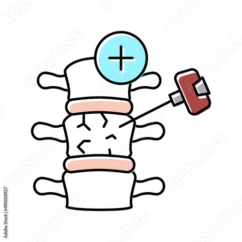 vertebroplasty and kyphoplasty color icon vector illustration