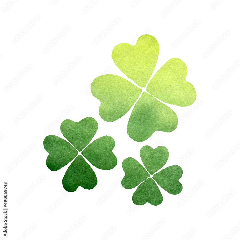 Fototapeta premium Clover Green watercolor isolated . Vector illustration
