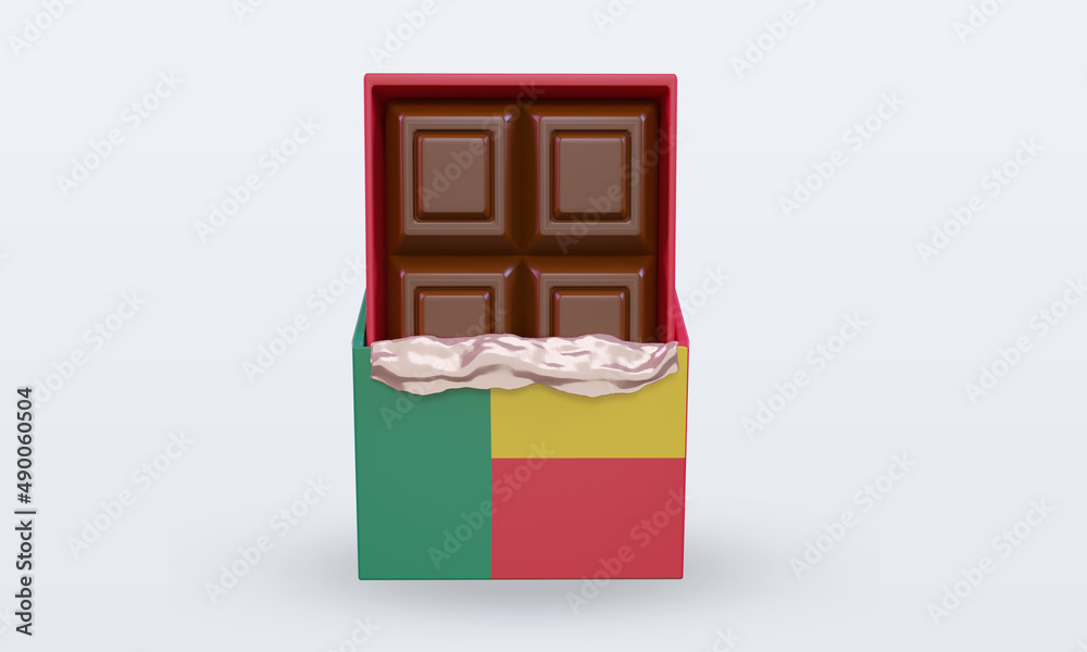 3d chocolate Benin flag rendering front view 3d chocolate Benin flag rendering front view