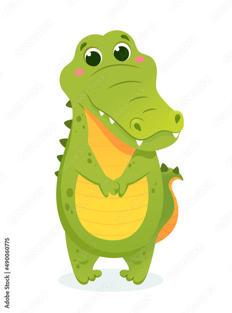 Fototapeta premium Cute crocodile on a white background.Vector illustration.