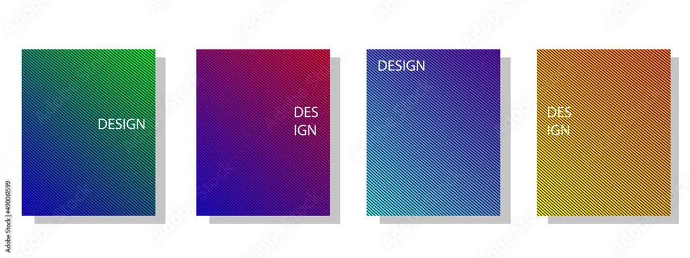 Set of bright design covers. Design for business cards , invitations, gift cards, flyers, brochures, books.  