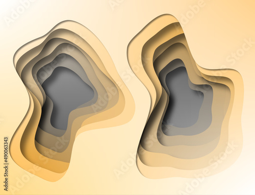 Obraz na płótnie Abstract 3d background with irregular shapes and shadows w salonie