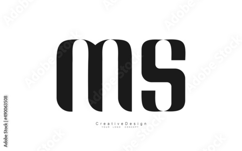 MS Letter logo design emblem vector Icon, emblem with white background