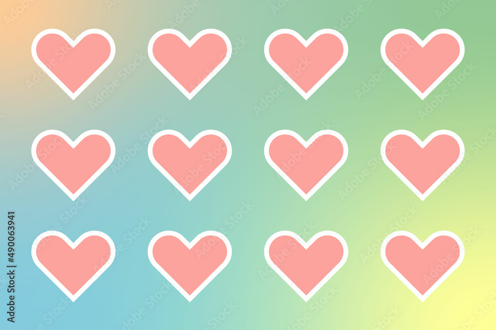 hearts on a gradient background