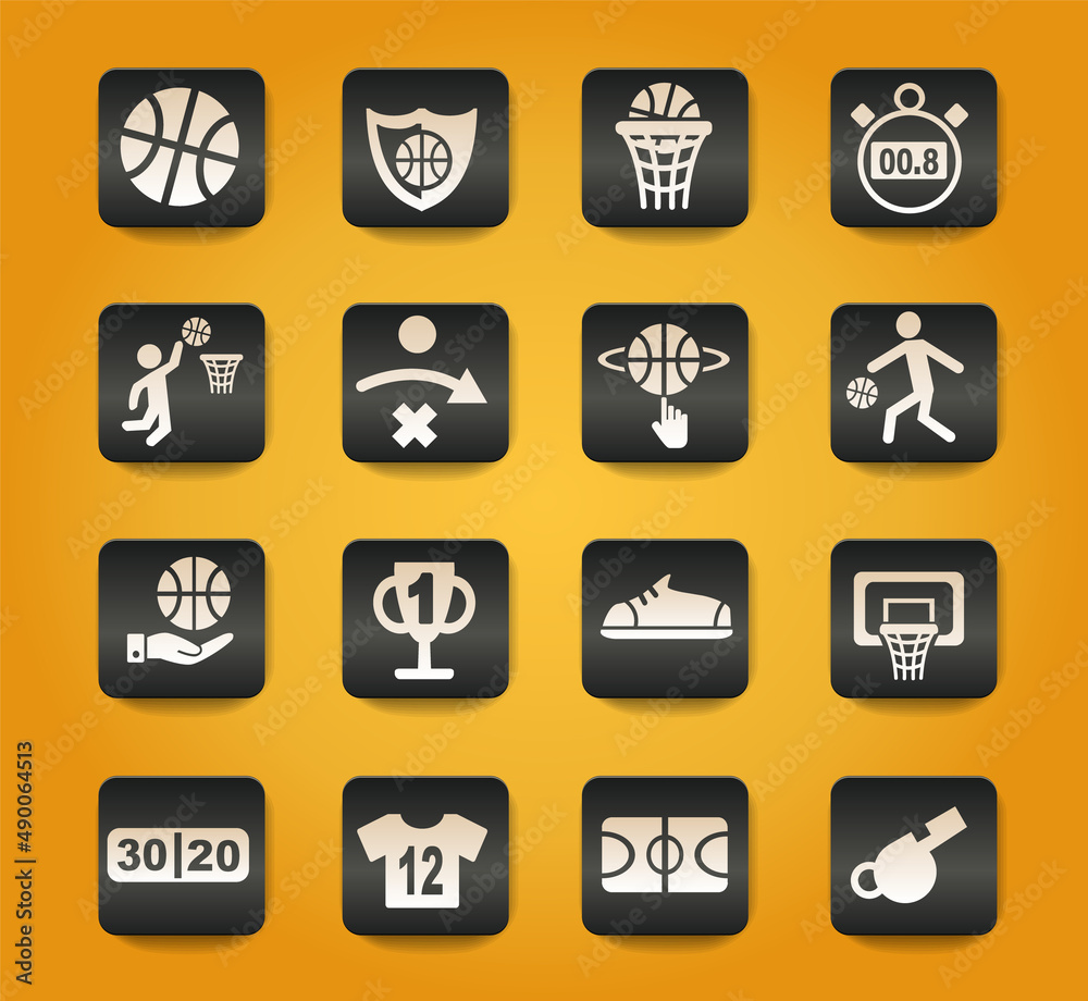 basketball icon set