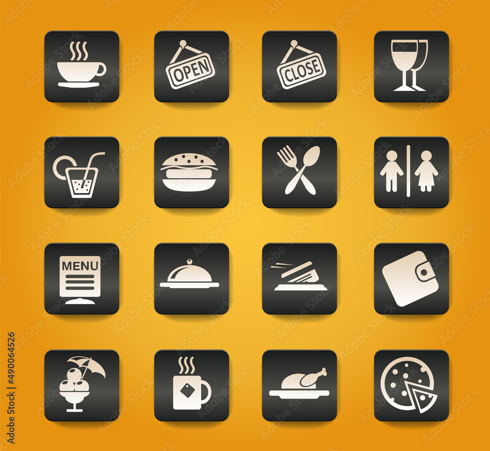 Cafe Silhouette Icons Cafe Silhouette Icons