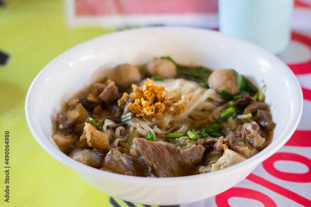 Beef noodles braised taste delicious at thailand
