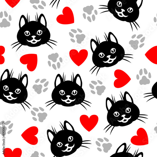 Cat muzzle pattern seamless