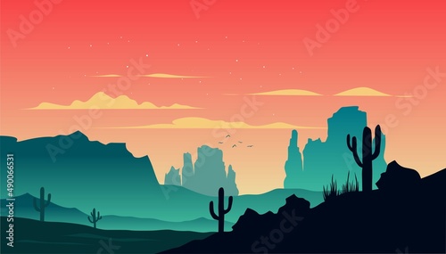 sunrise in mountains desert canyon