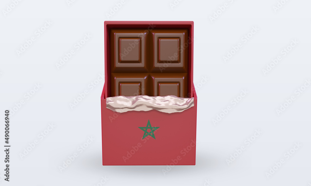 3d chocolate Morocco flag rendering front view 3d chocolate Morocco flag rendering front view