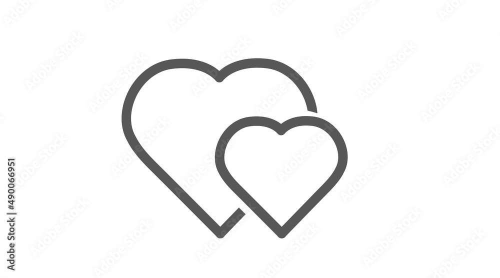 Hearts Icon. Vector isolated linear editable illustrator