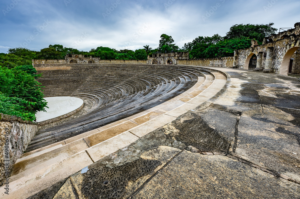 round old stone amphitheater