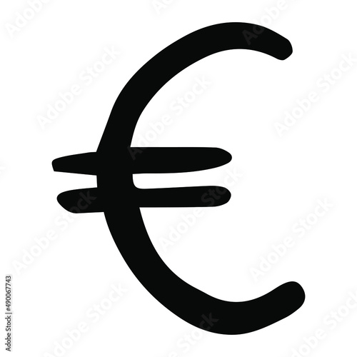 euro symbol line vector doodle simple icon