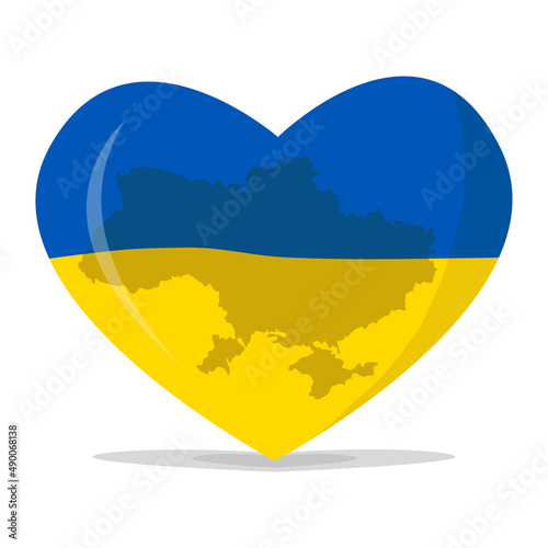 ukraine flag shaped love, floating flag love icon, nationality concept