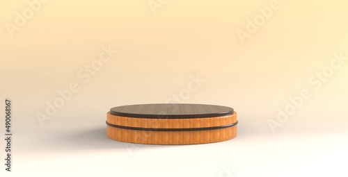 Podium in abstract blue composition for product presentation3d rendering photo