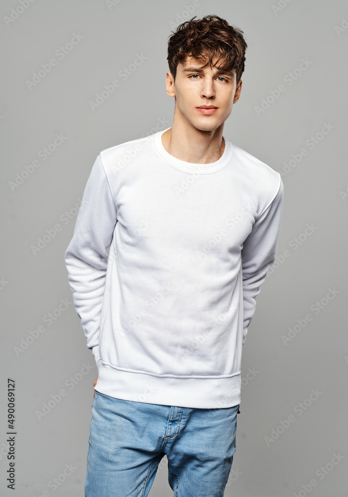 Young ukrainian man isolated on gray background Young ukrainian man isolated on gray background
