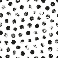 Crédence de cuisine Formes géométriques patrons Pois noirs grunge taches encre  © AllNikArt