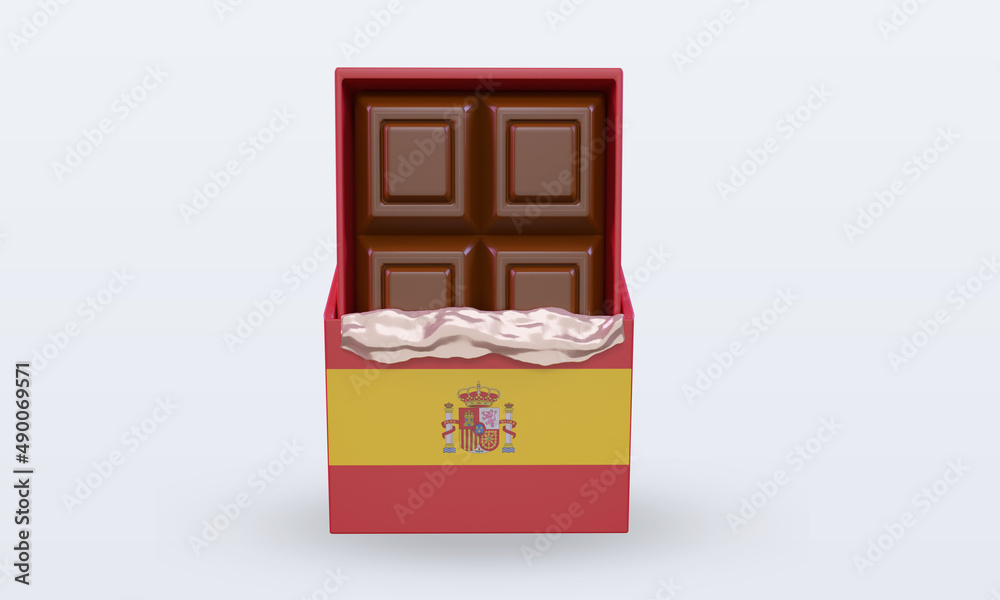 3d chocolate Spain flag rendering front view 3d chocolate Spain flag rendering front view