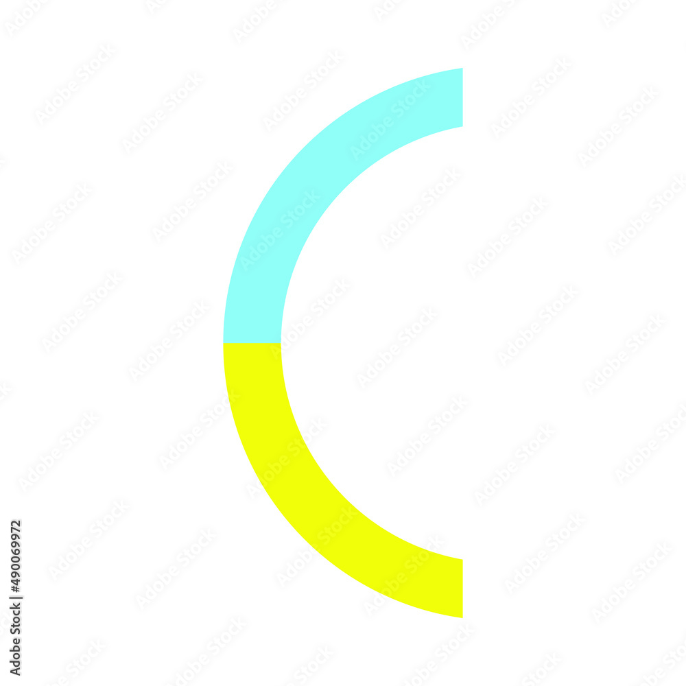Modern abstract Ukrainian badge, icon in the form of an arc. Vector isolated on white background. EPS 10 Modern abstract Ukrainian badge, icon in the form of an arc. Vector isolated on white background. EPS 10