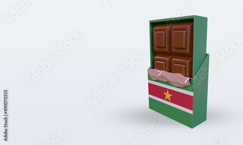 3d chocolate Suriname flag rendering right view