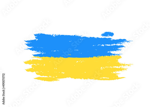 Patriotic Ukraine flag in blue yellow ua national colors on white background. vector illustration