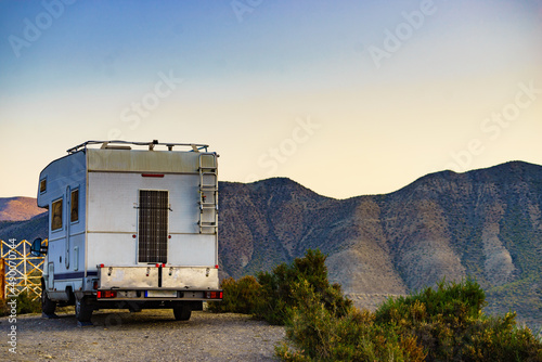 Caravan in Tabernas desert, Spain