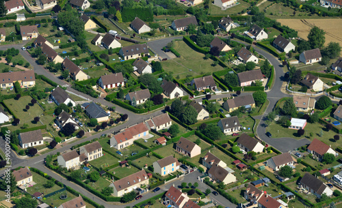 Etrepagny, France - july 7 2017 : aerial photograph of the village