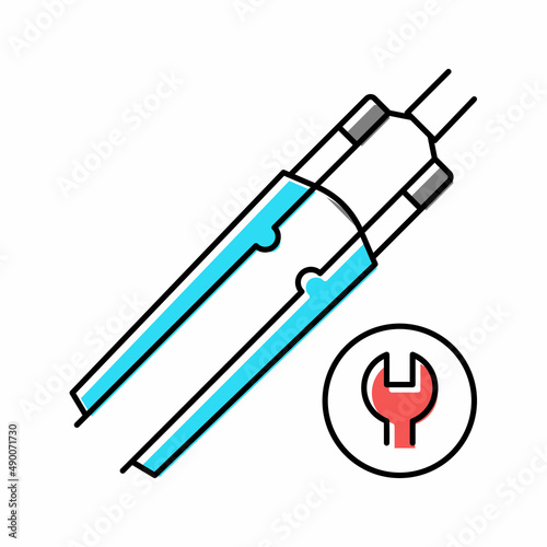 bicycle fork straightening color icon vector illustration