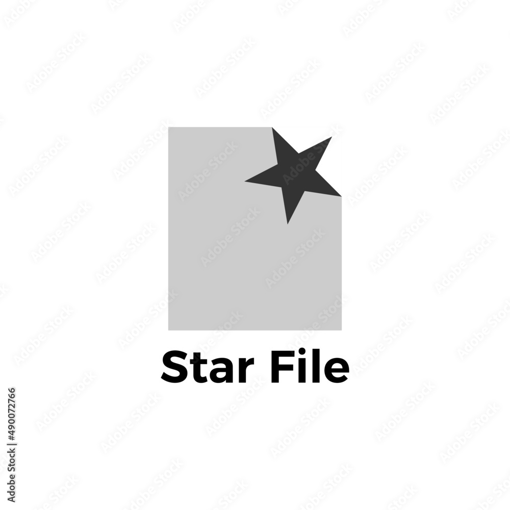 Obraz premium Start Digital Document Logo Icon. Document with star check mark audit logo vector, file check icon vector