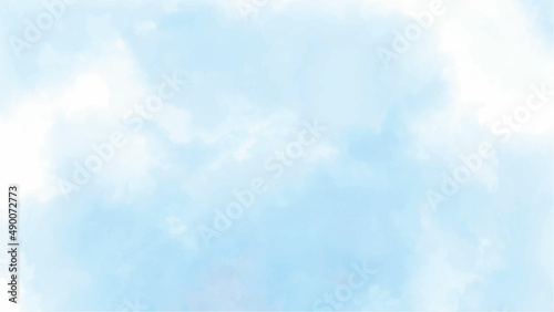 Light sky blue watercolor background. abstract watercolor background, vector illustration