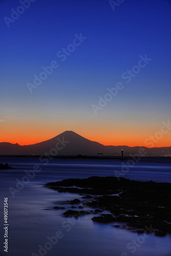 真名瀬海岸からの富士