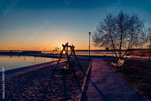 Fototapeta Naklejka Na Ścianę i Meble -  Sunset on Mamry beach