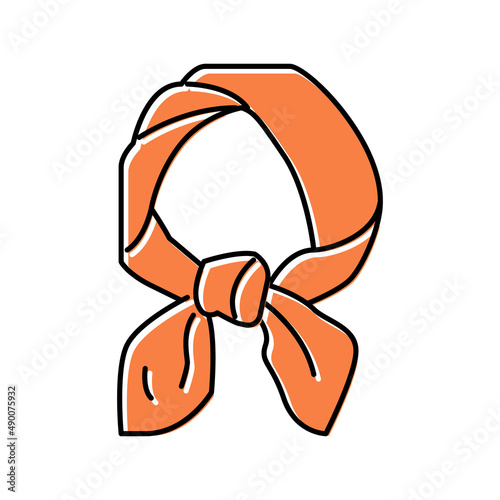 neck scarf silk color icon vector illustration