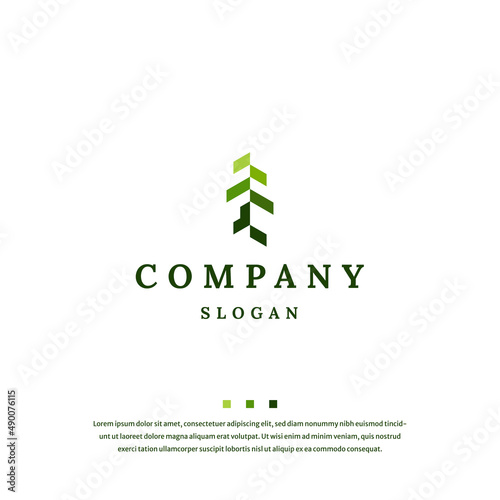 Pine tree logo icon design template flat vector