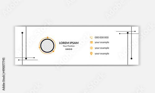 Simple professional email signature template design. Corporate email signature banner
