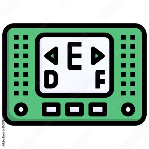 ELECTRONIC TUNER filled outline icon,linear,outline,graphic,illustration