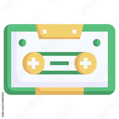 CASSETTE flat icon,linear,outline,graphic,illustration
